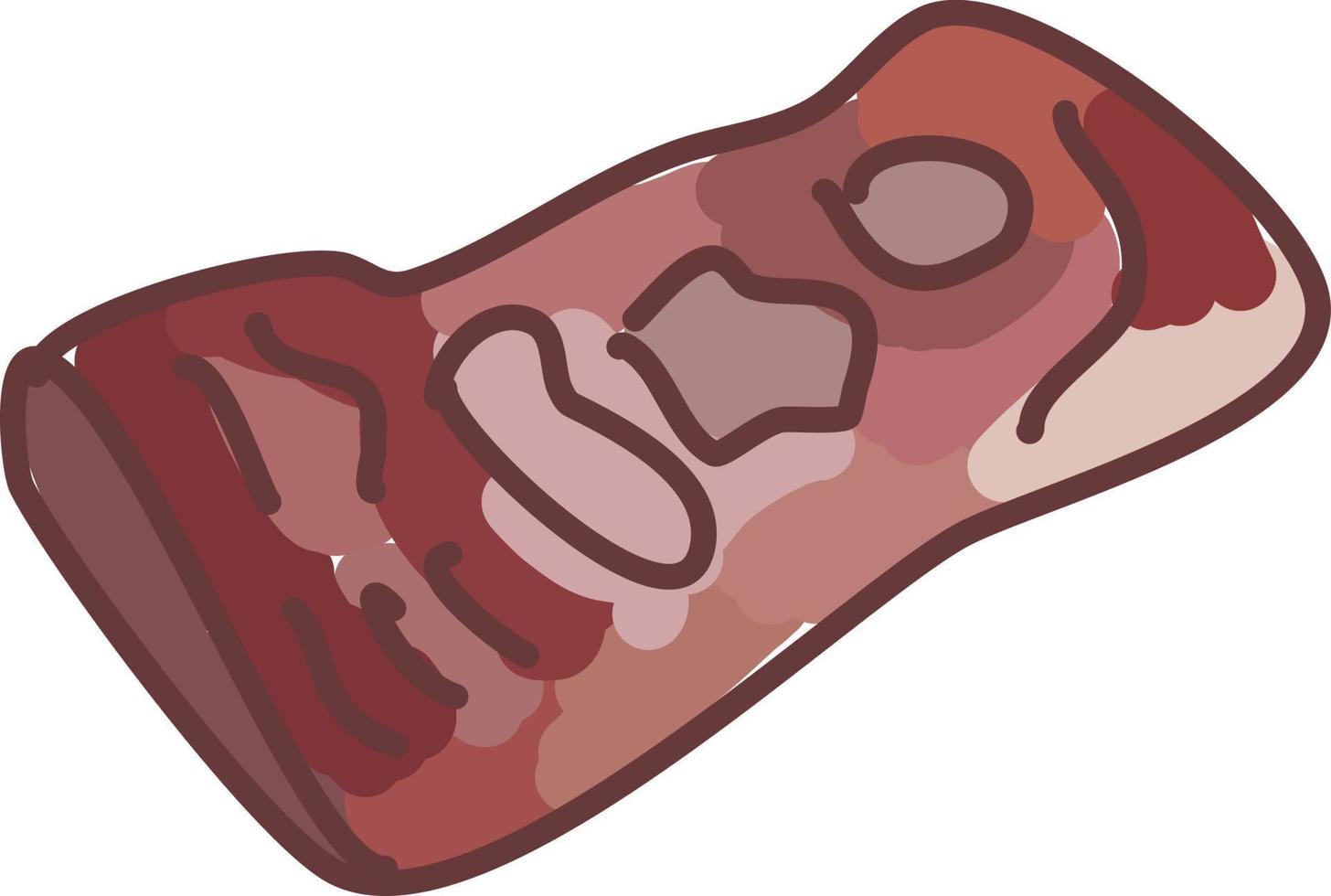 carne, ilustración, vector sobre fondo blanco.