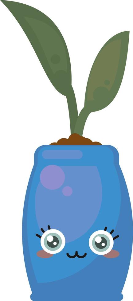 Potted plant, illustration, vector on white background.