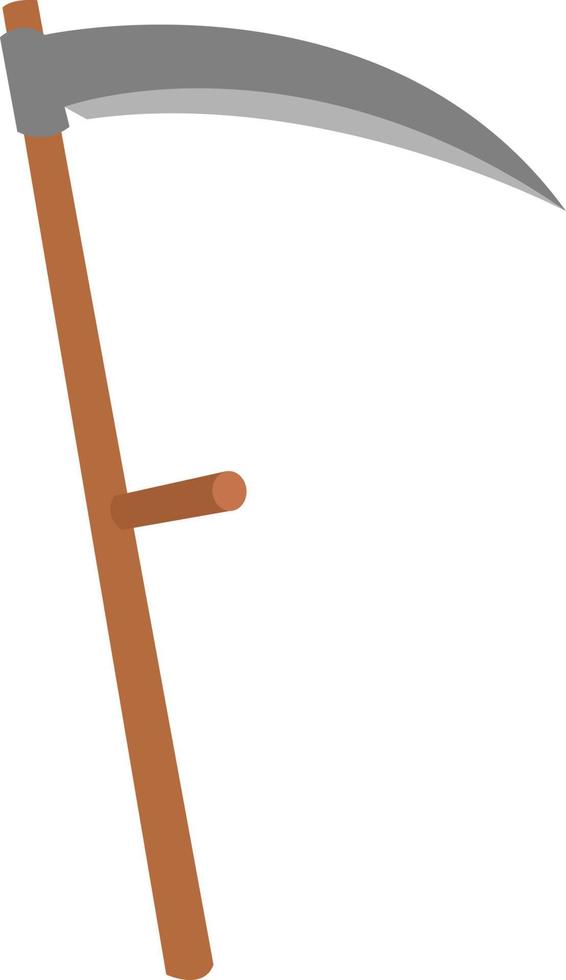 Scythe, illustration, vector on white background.