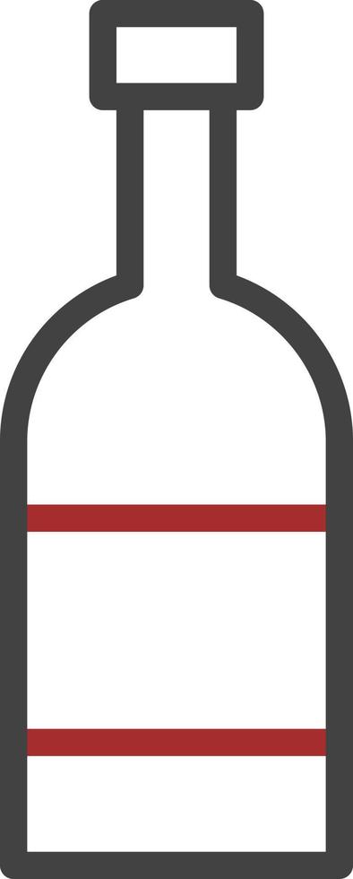 Red wine in bottle, illustration, vector on a white background.