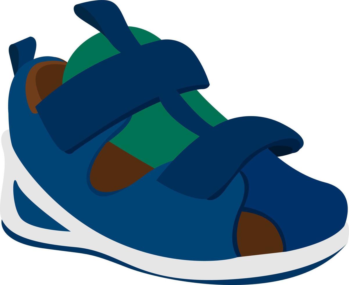 Blue sandals, illustration, vector on white background.