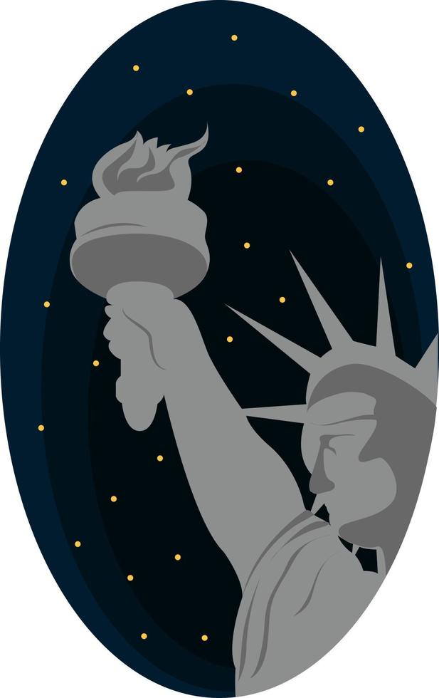 la estatua de la libertad, ilustración, vector sobre fondo blanco.