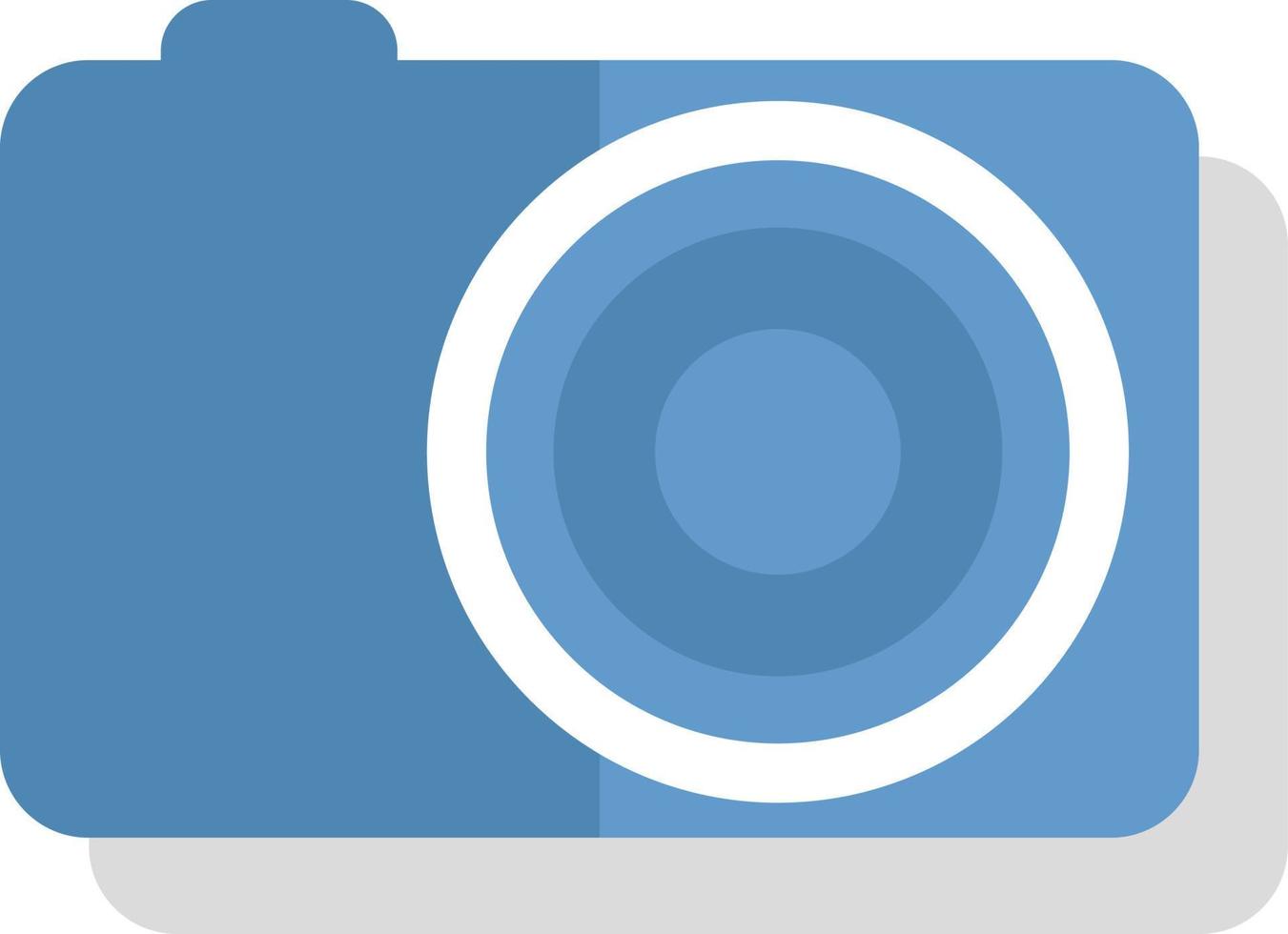 Blue camera, illustration, vector on white background.