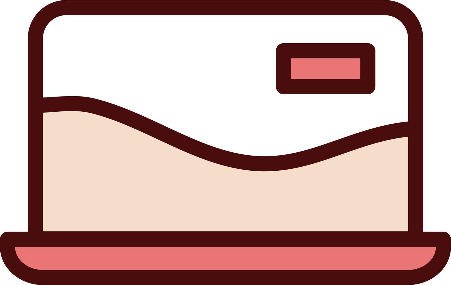 Office laptop, illustration, vector on a white background.