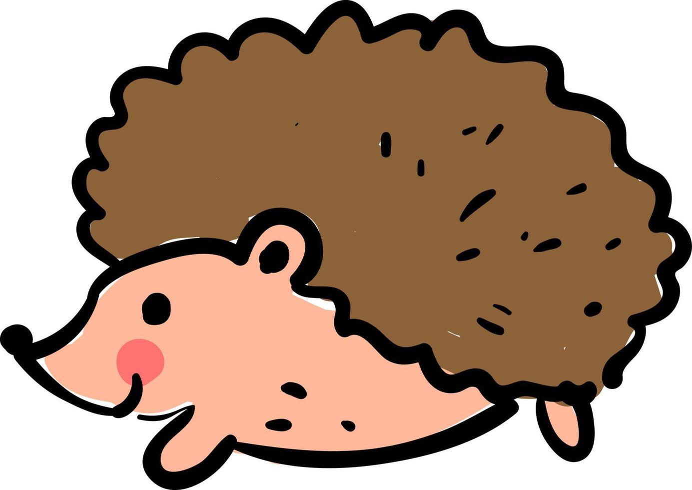 Happy hedgehog, illustration, vector on white background.