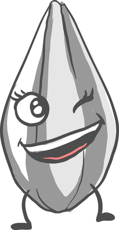 Sunflower seed smiling, illustration, vector on white background.