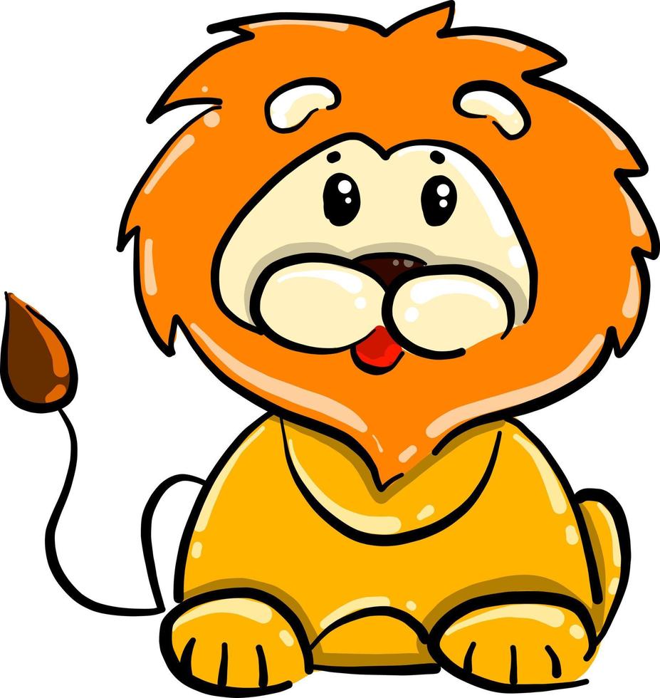 Stuffed lion, illustration, vector on white background