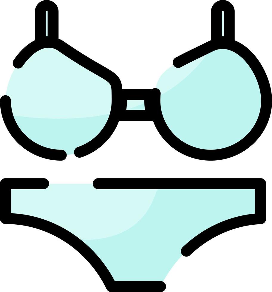 Blue swimming bikini, illustration, vector on a white background.