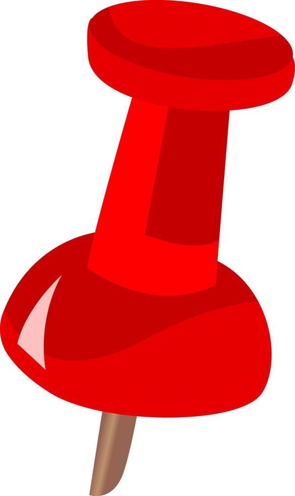 Red pin, illustration, vector on white background