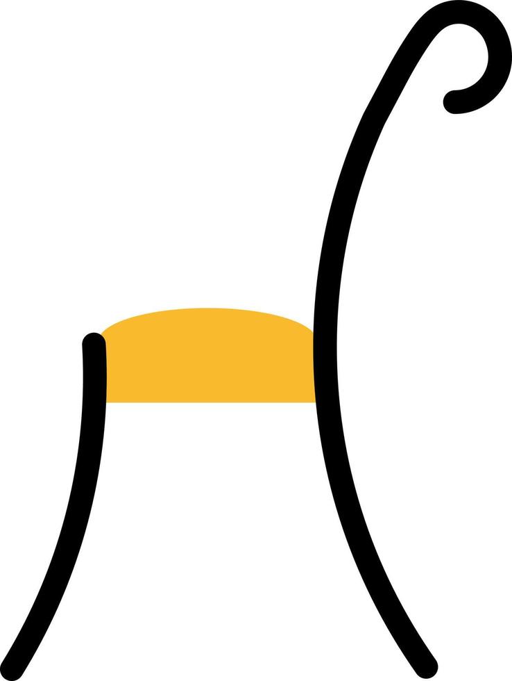 Yellow sitting chair, illustration, vector on a white background.