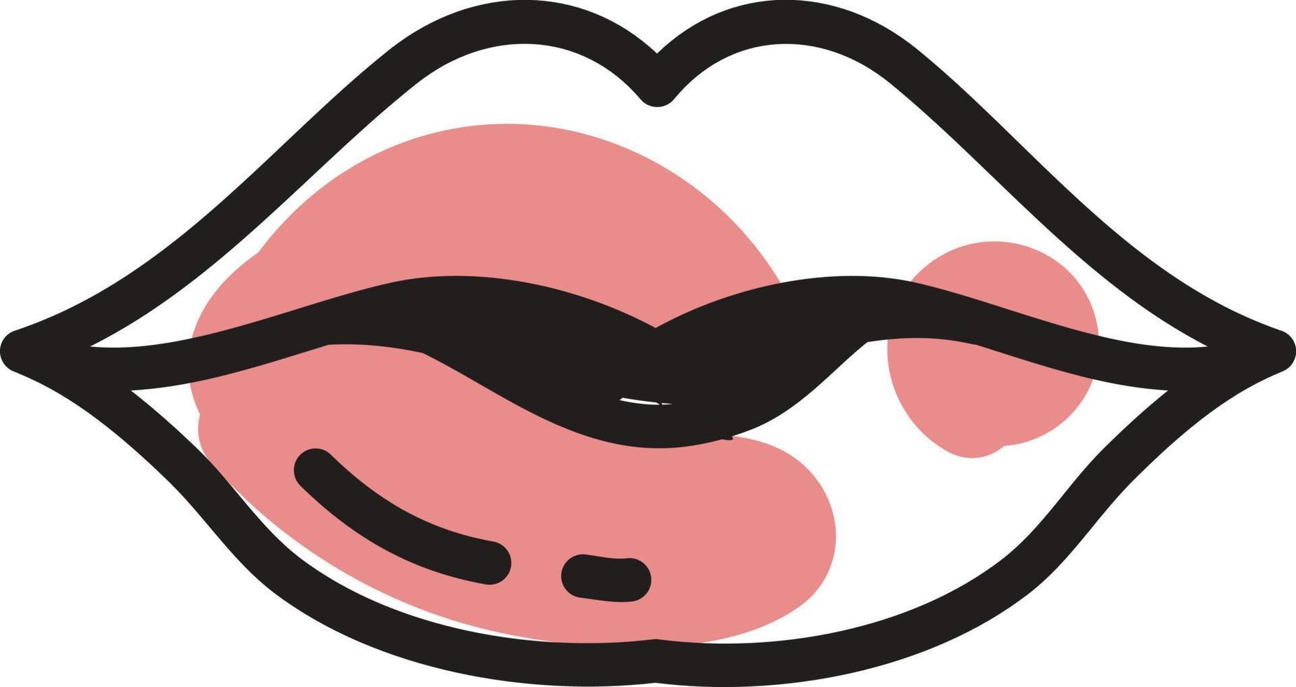 Hot lips, illustration, vector, on a white background. vector