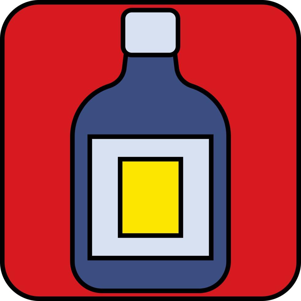 Cognac bottle, illustration, vector, on a white background. vector