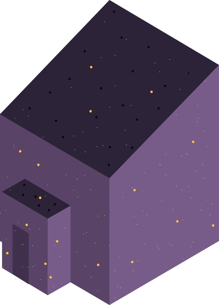 Building in night, illustration, vector on white background