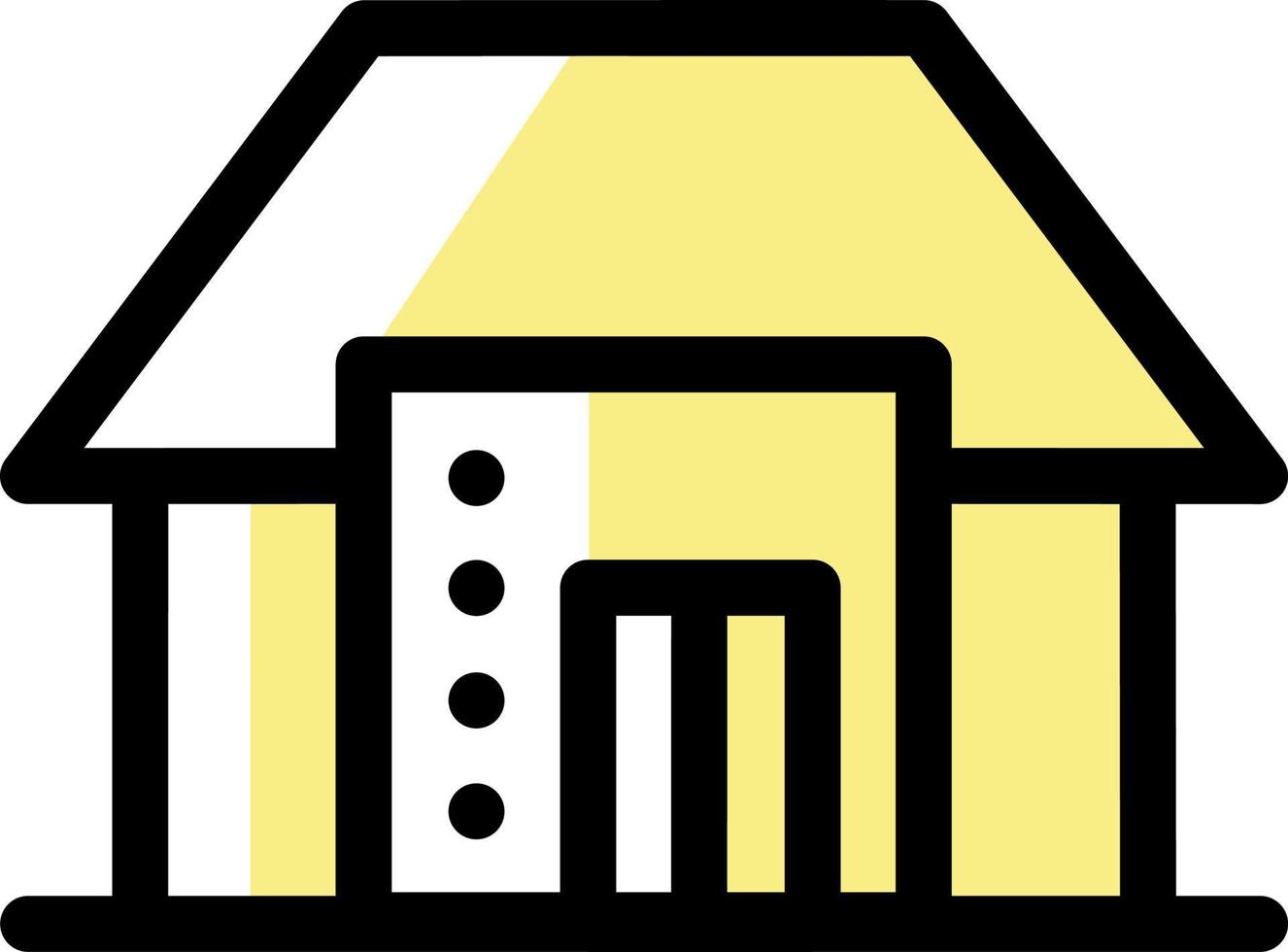 Yellow house, illustration, vector on white background.