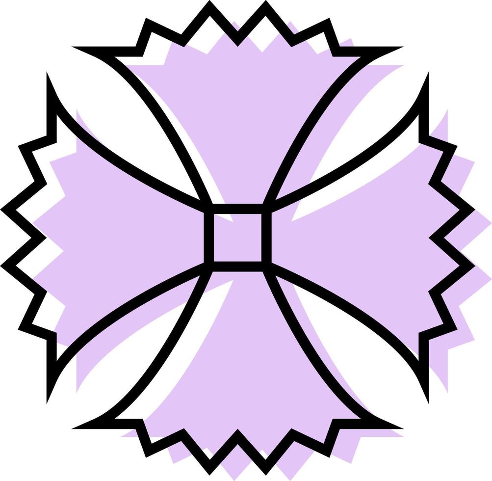 Purple unusual flower, icon illustration, vector on white background