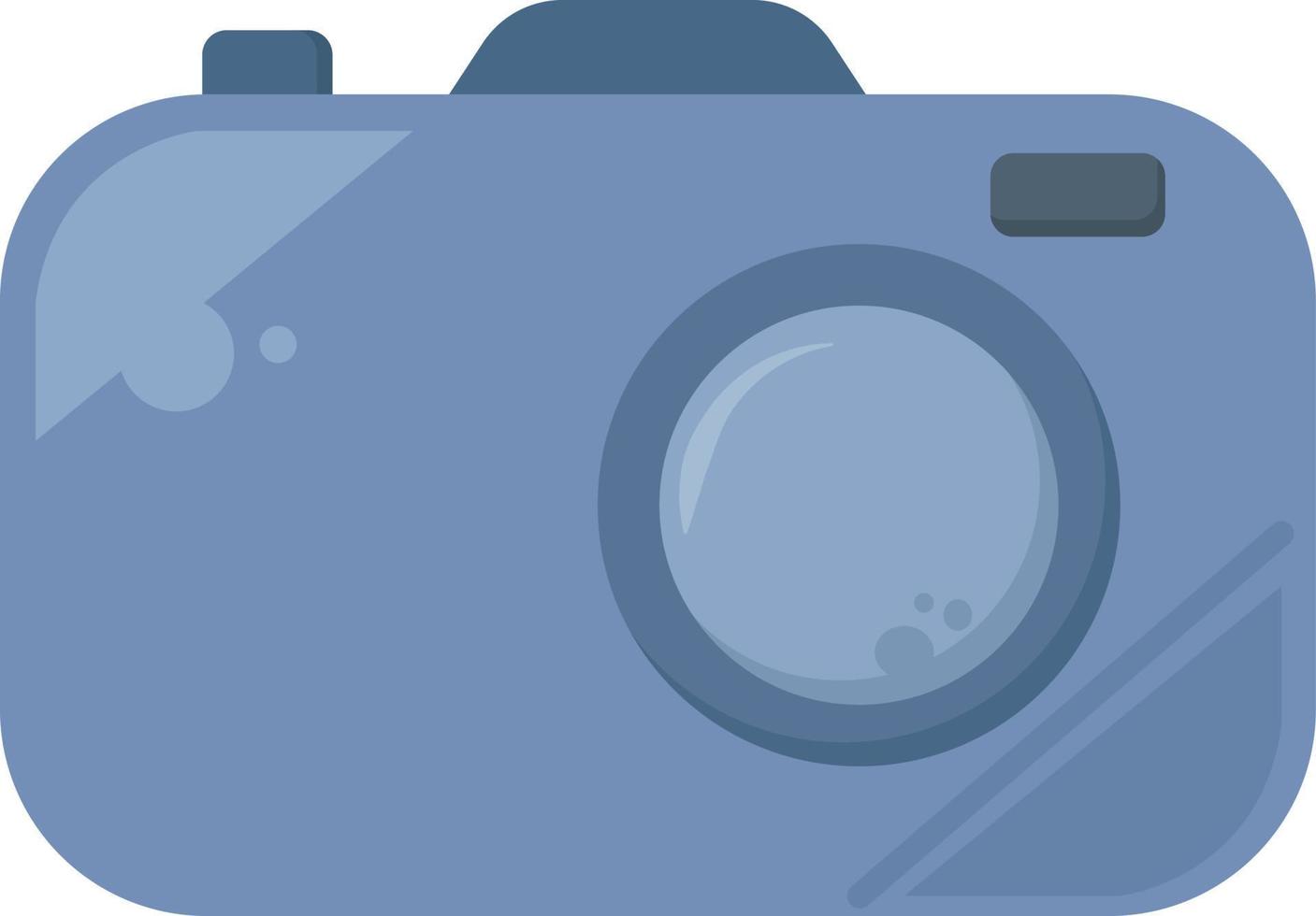 Blue camera, illustration, vector on white background.