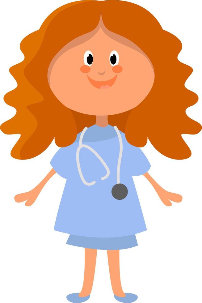 doctor doll, ilustración, vector sobre fondo blanco