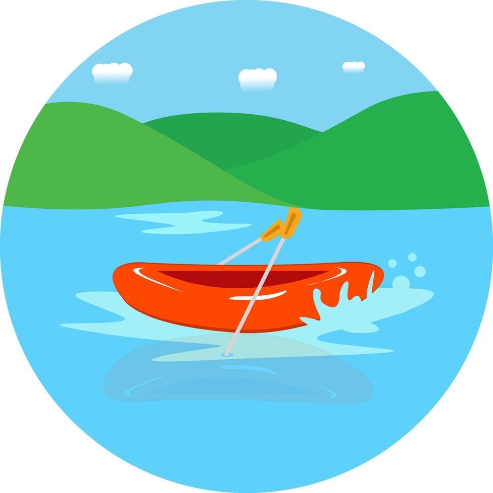 River rafting ,illustration, vector on white background.