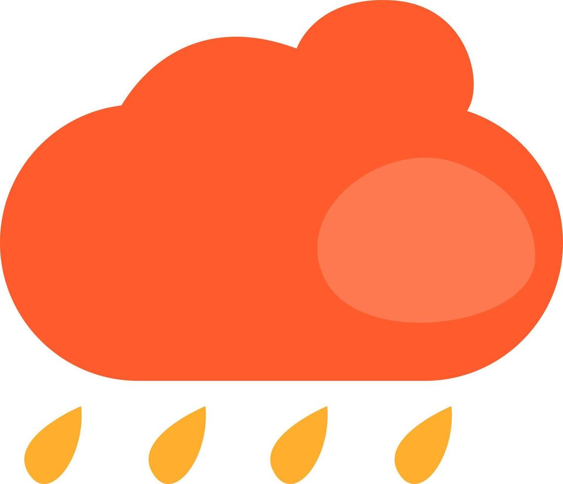 nube de lluvia roja, ilustración, vector, sobre un fondo blanco. vector