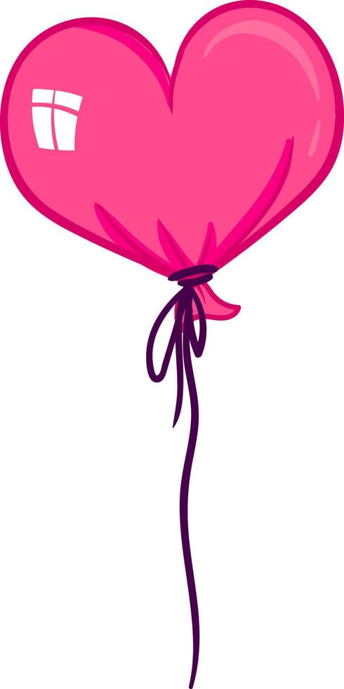 Pink balloon, illustration, vector on white background