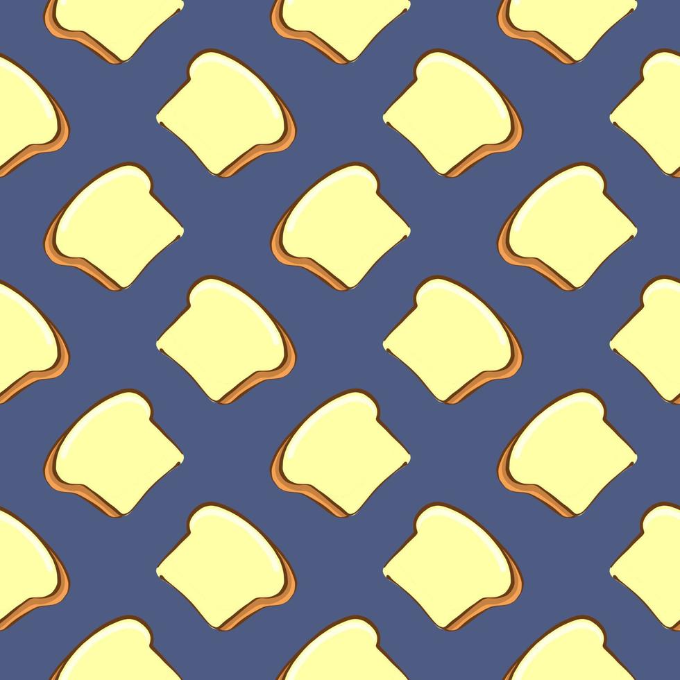 White bread , seamless pattern on a dark blue background. vector