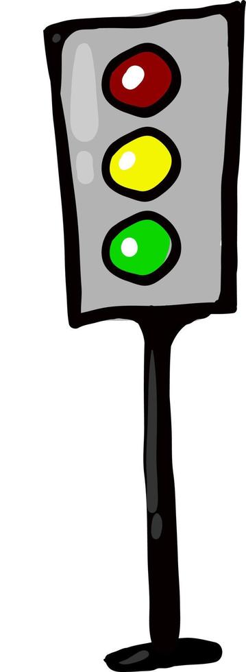 Traffic light sign, illustration, vector on white background.