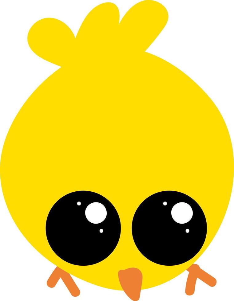 Baby yellow chick, illustration, vector on white background.