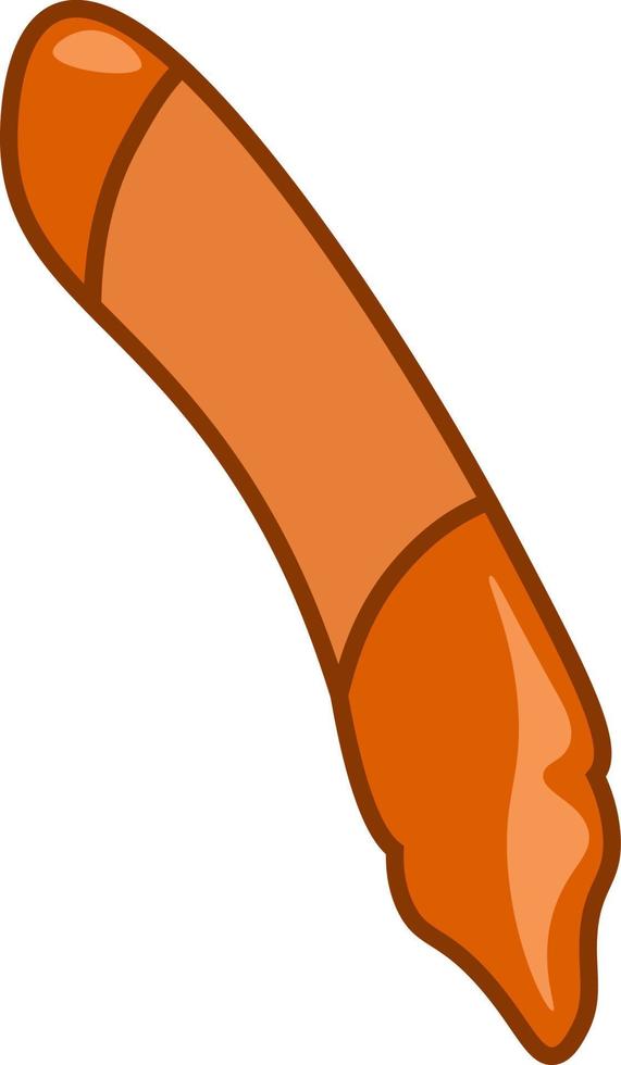 Orange color crayon, vector or color illustration.