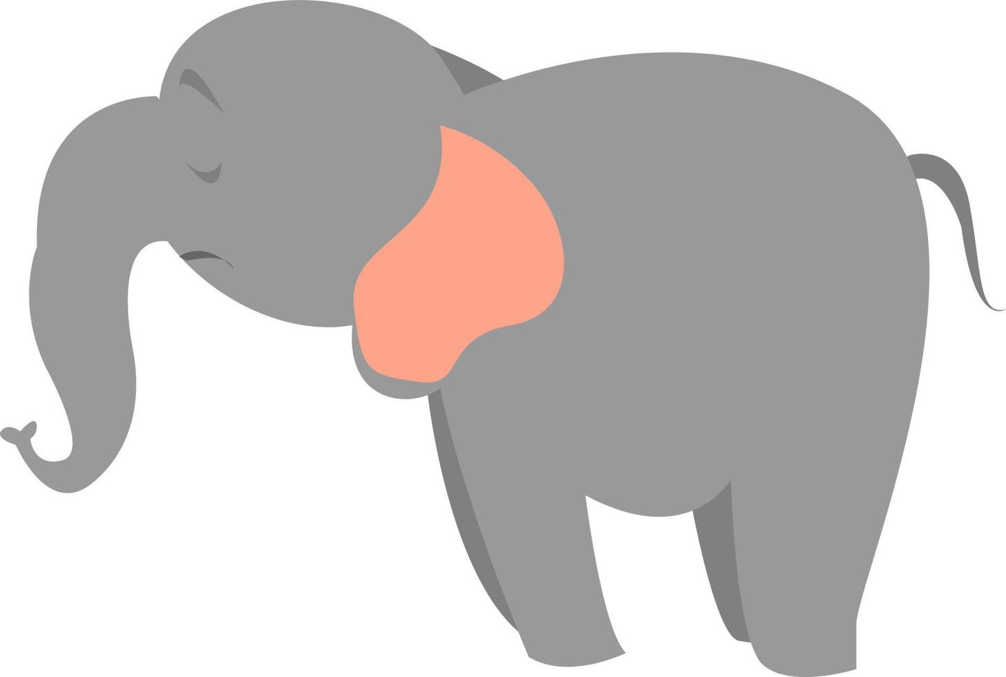 Big elephant, illustration, vector on white background.