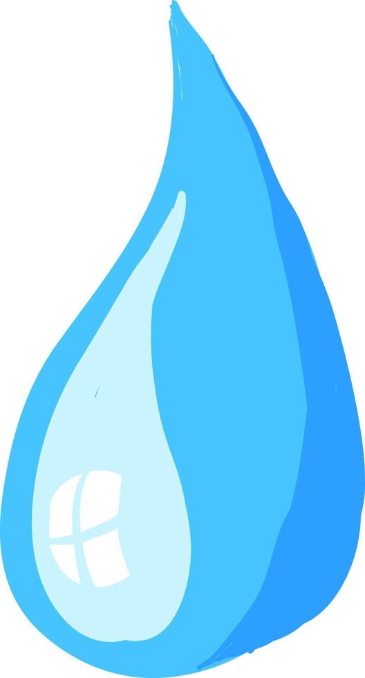 Water drop, illustration, vector on white background.