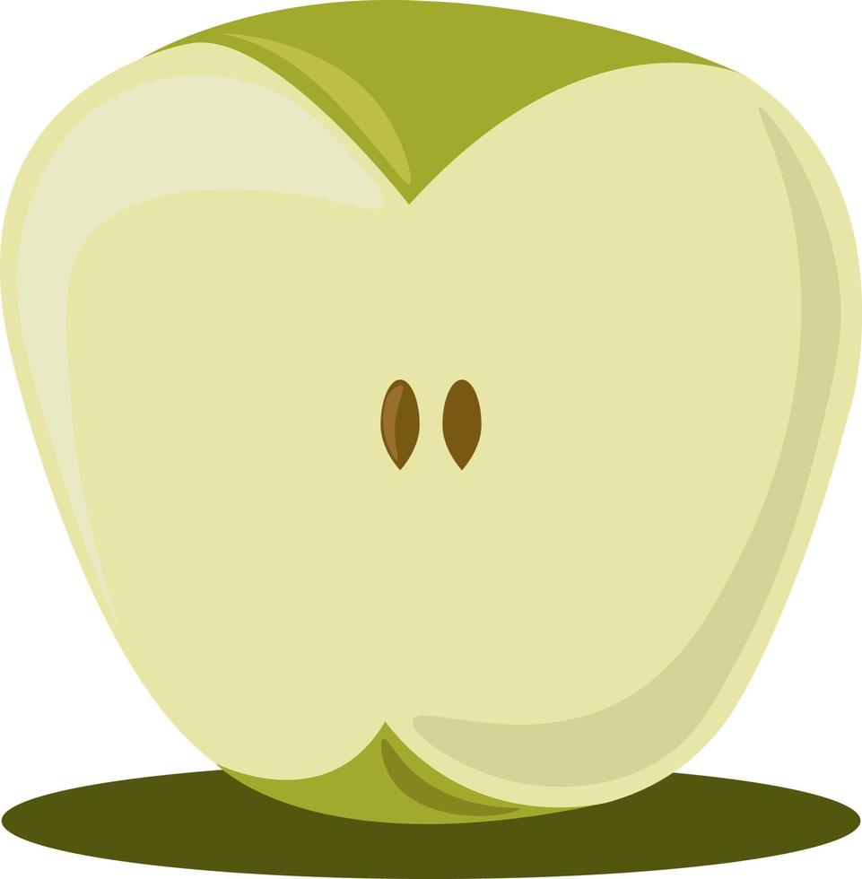 Half apple, illustration, vector on white background.