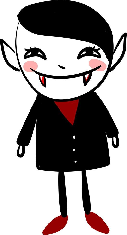 Happy vampire, illustration, vector on white background