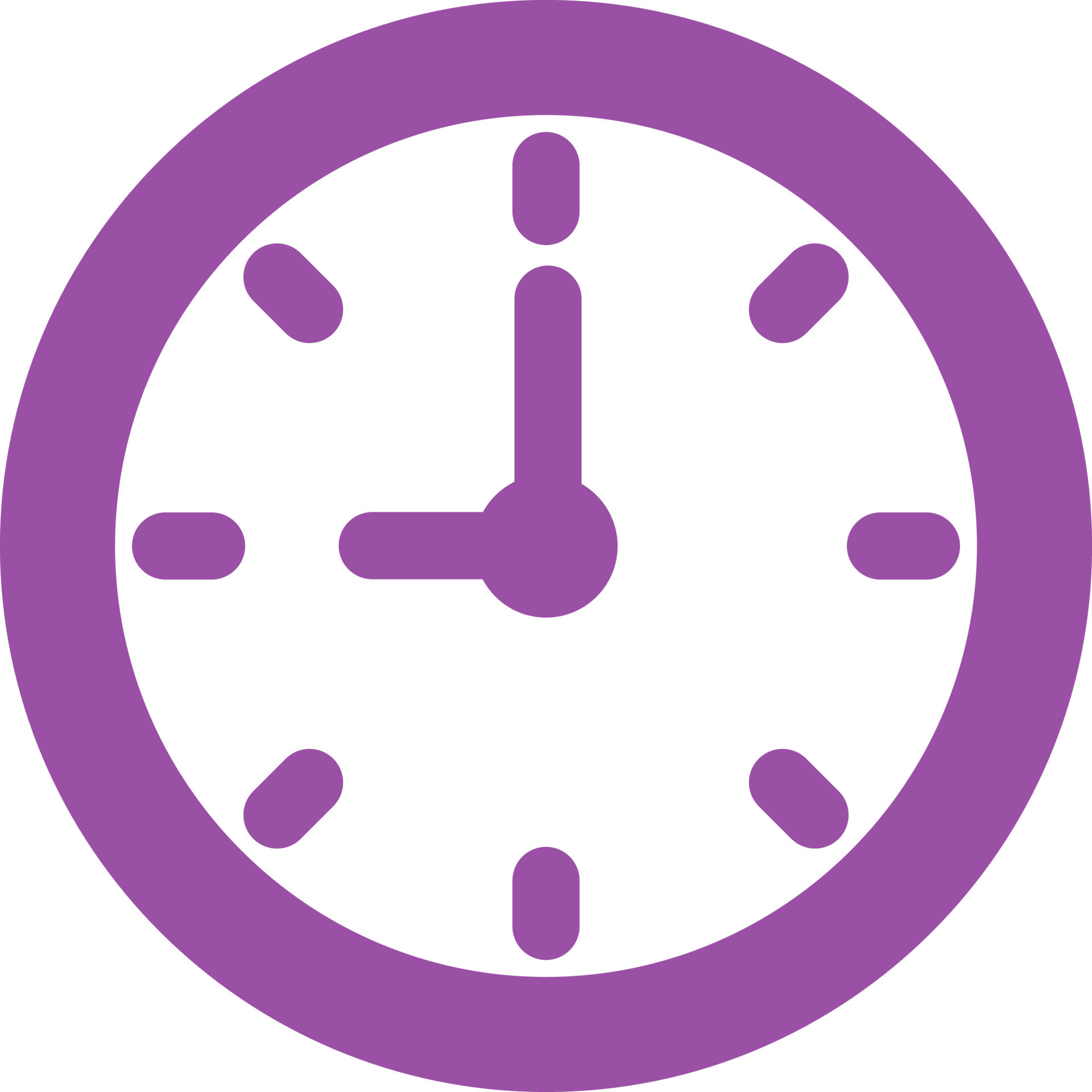 Purple clock, icon illustration, vector on white background 13470951