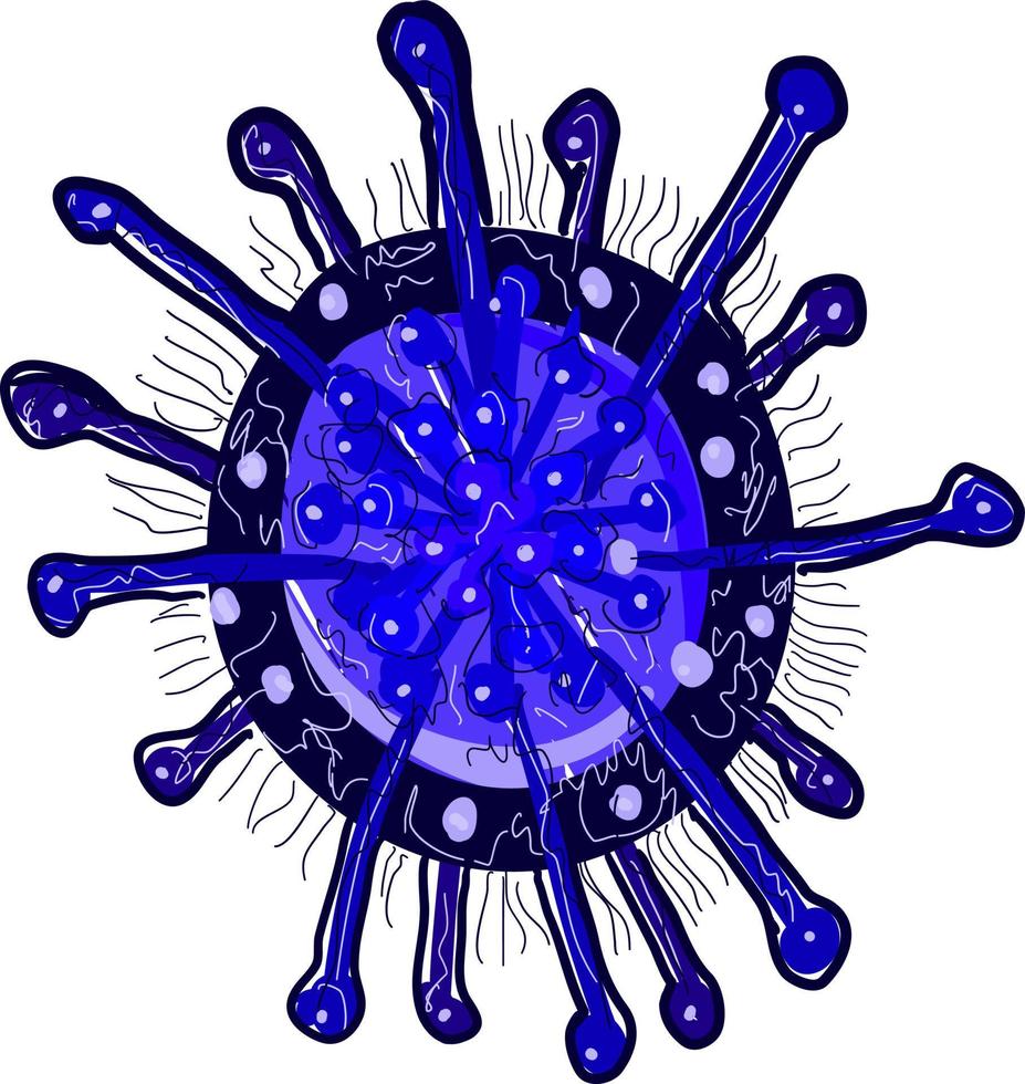 Blue corona virus, illustration, vector on white background