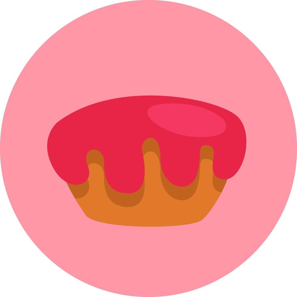 Red glazed cake, illustration, vector on a white background.