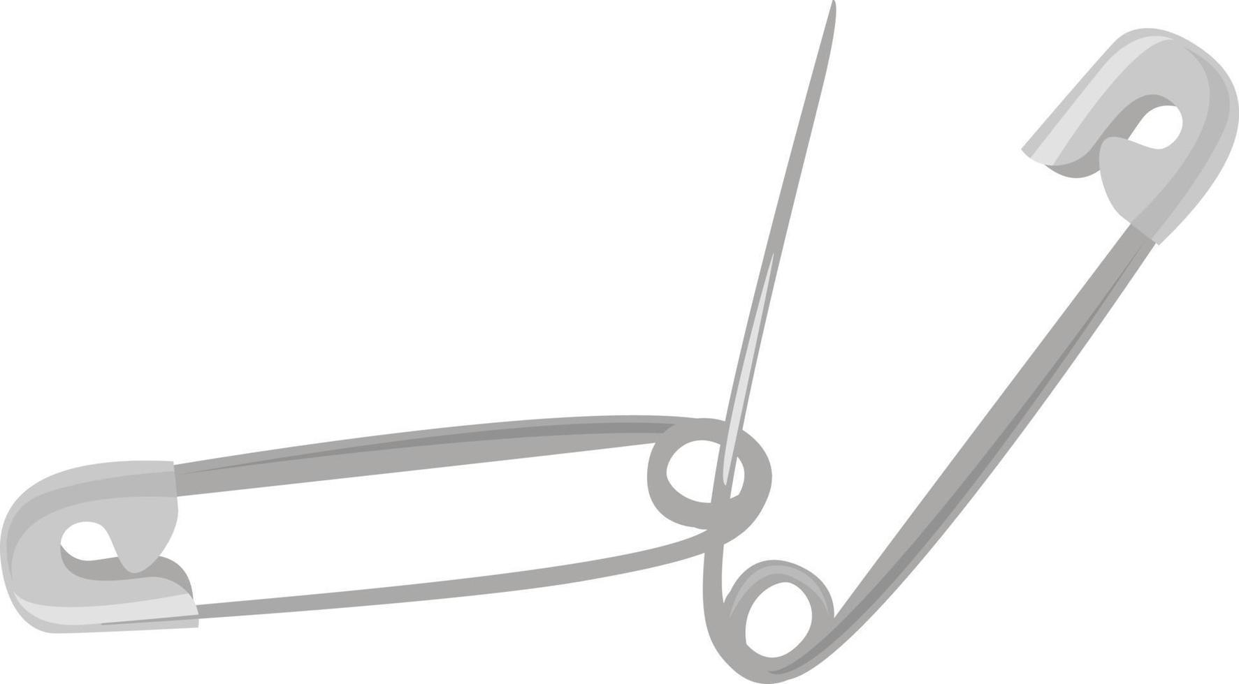 Safety pin, illustration, vector on white background