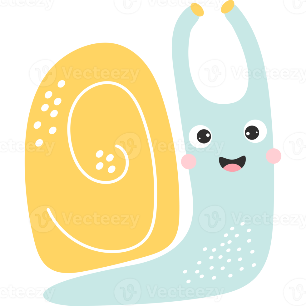 Cute snail. Funny mollusk 13471093 PNG