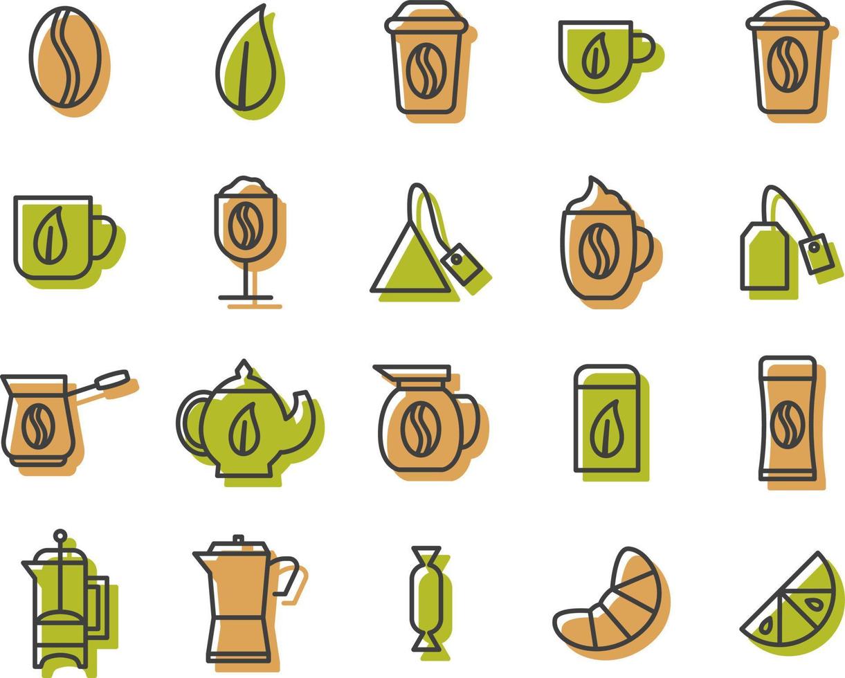 Coffee and tea, illustration, vector on a white background.