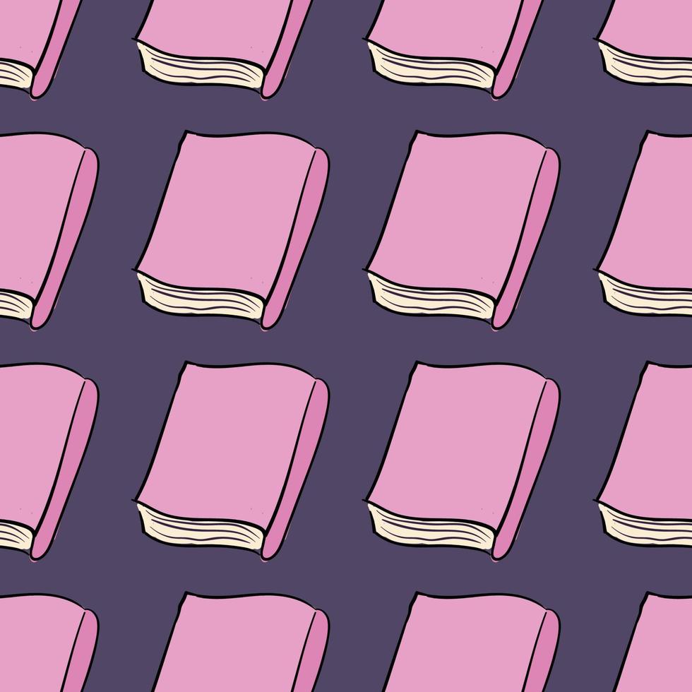 Pink books pattern , illustration, vector on white background