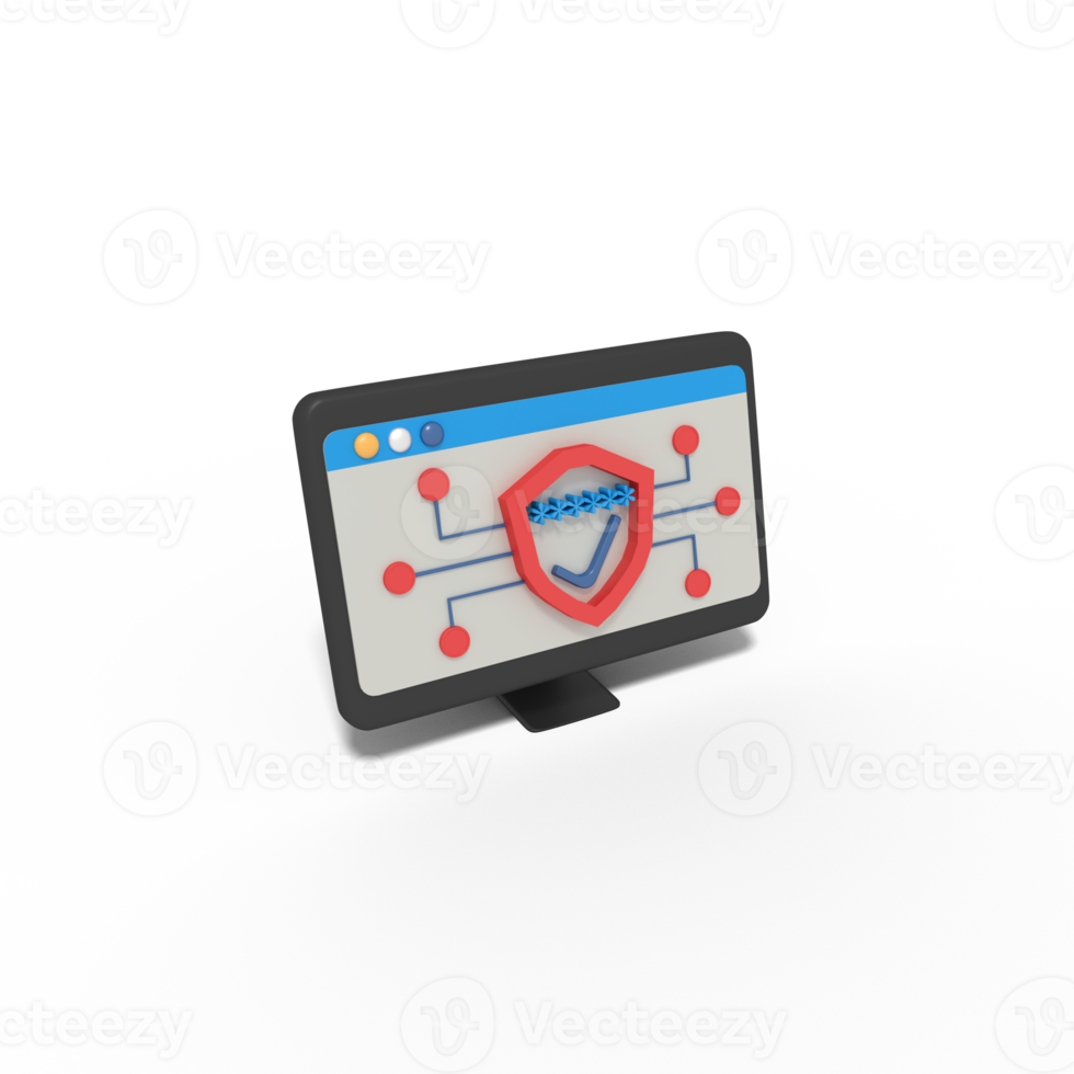 3d illustration of password security shield png
