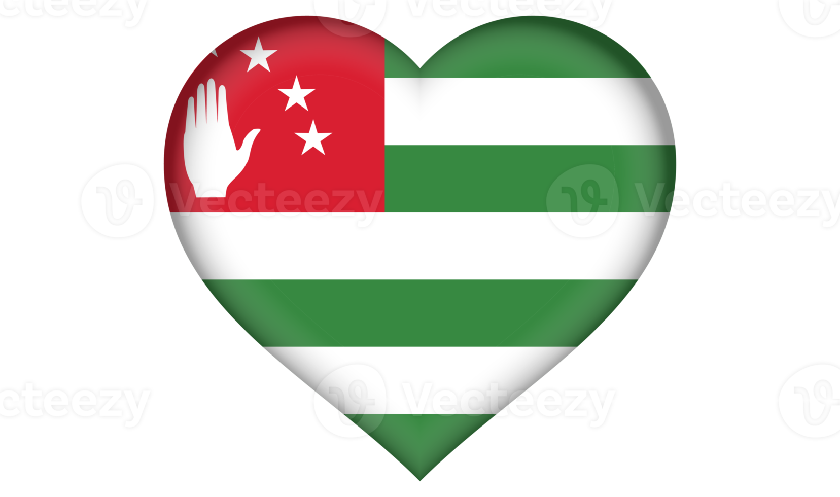 Abkhazia flag icon in the form a heart png