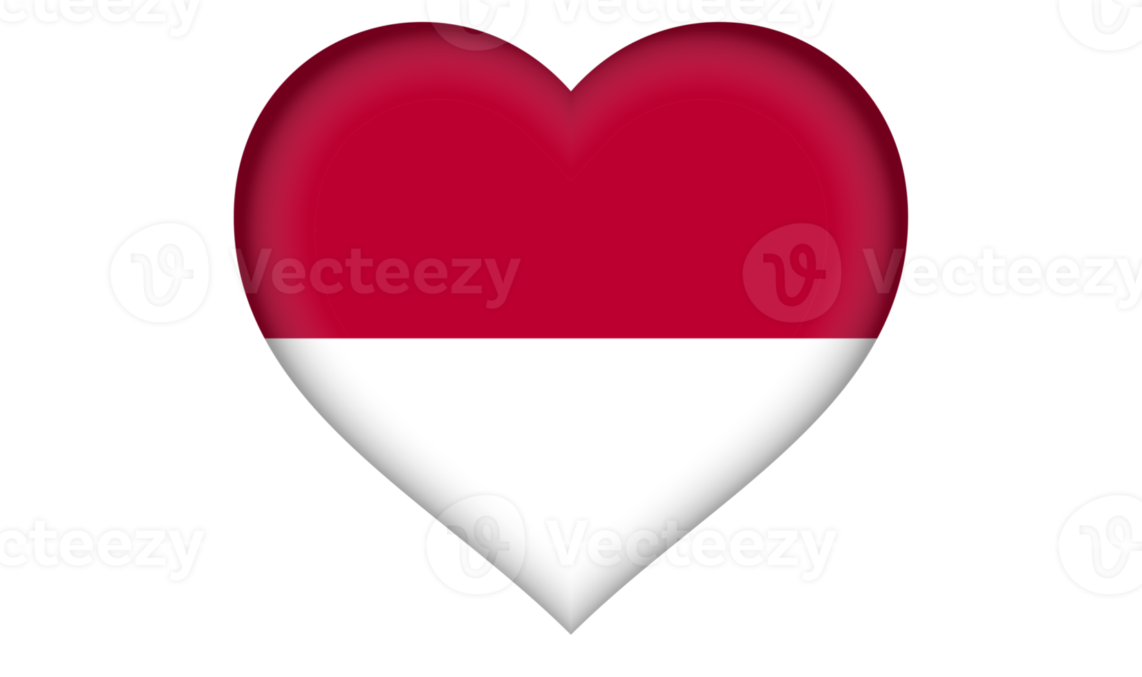 Indonesia flag icon in the form a heart png