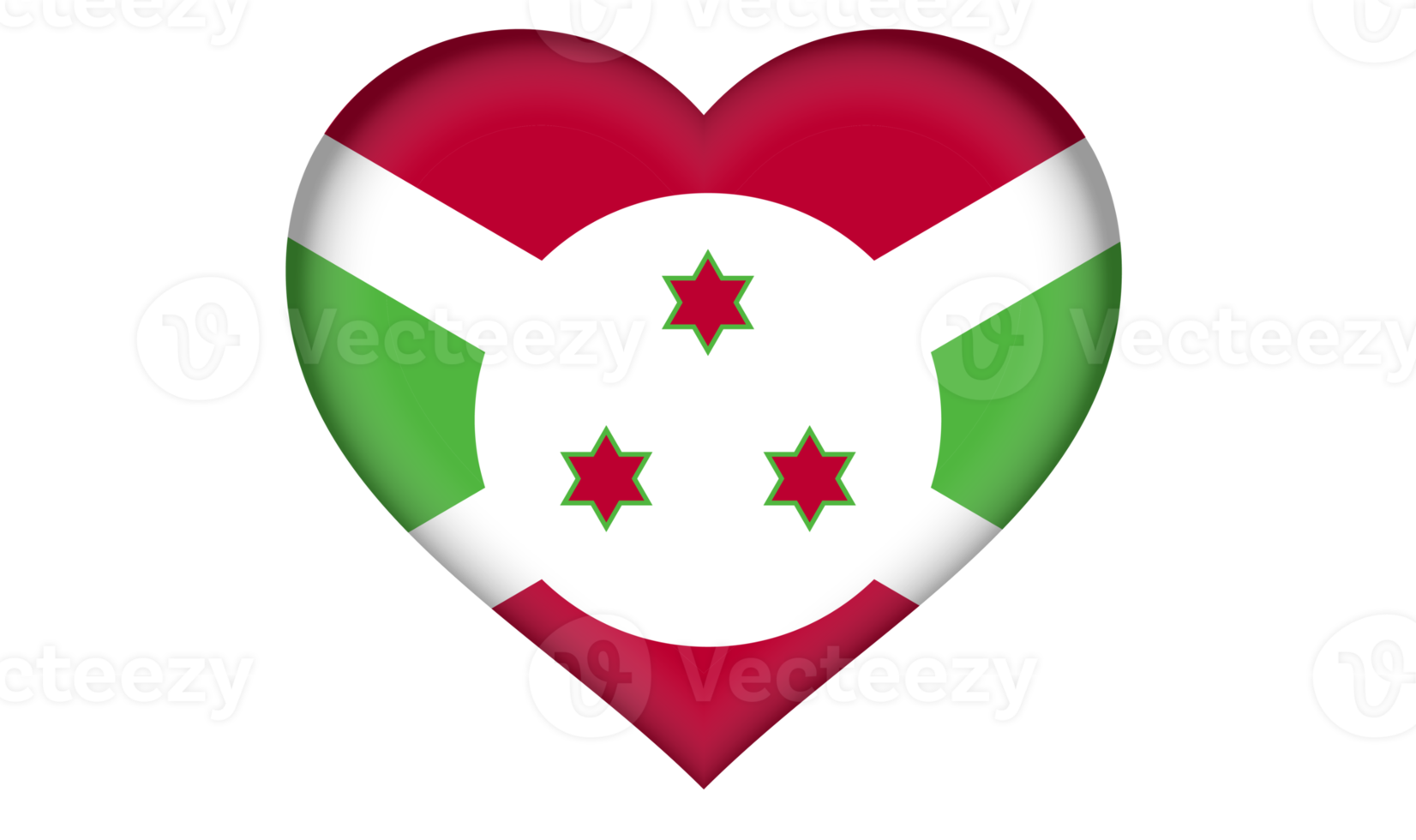 Burundi-Flaggensymbol in Form eines Herzens png