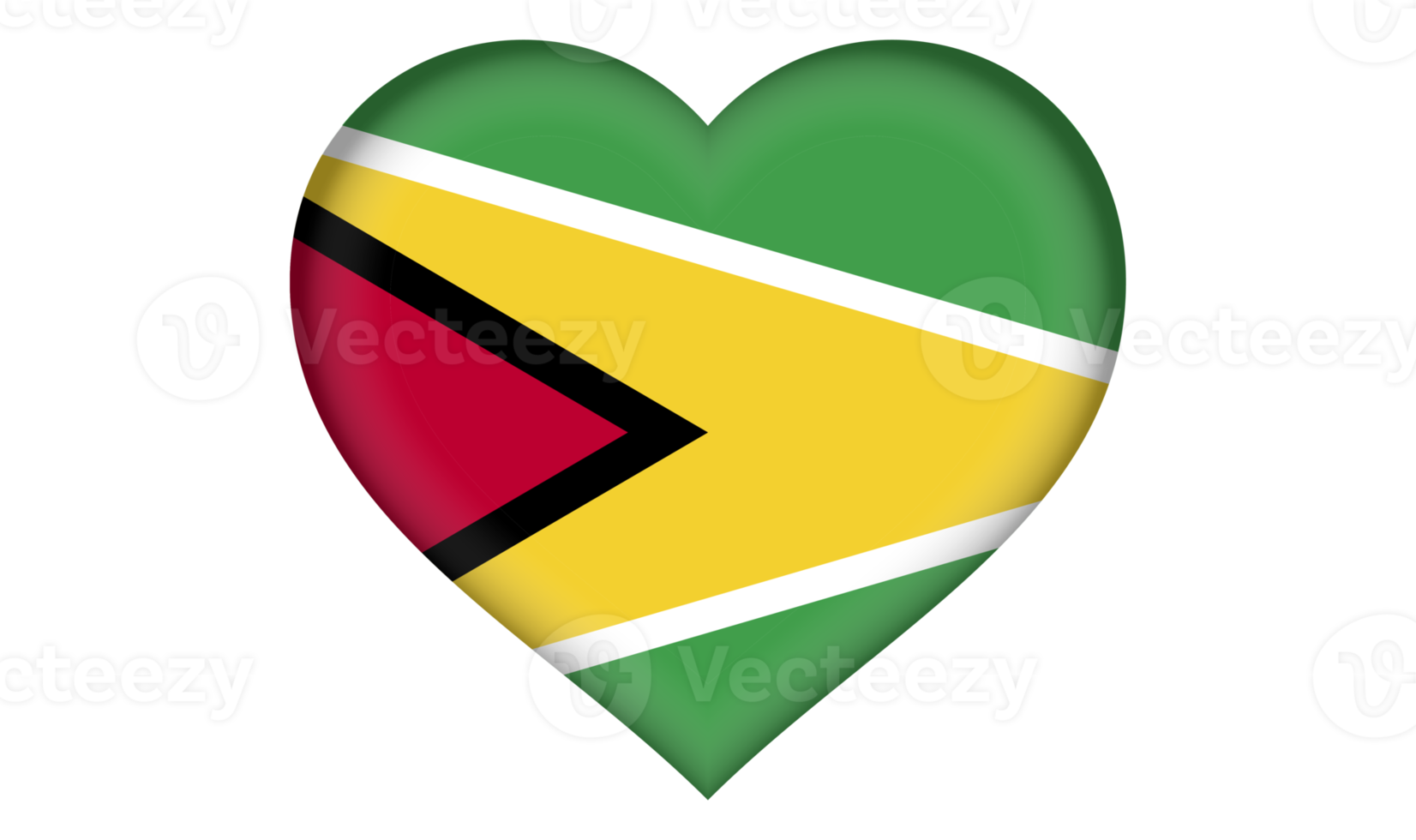 Guyana-Flaggensymbol in Form eines Herzens png