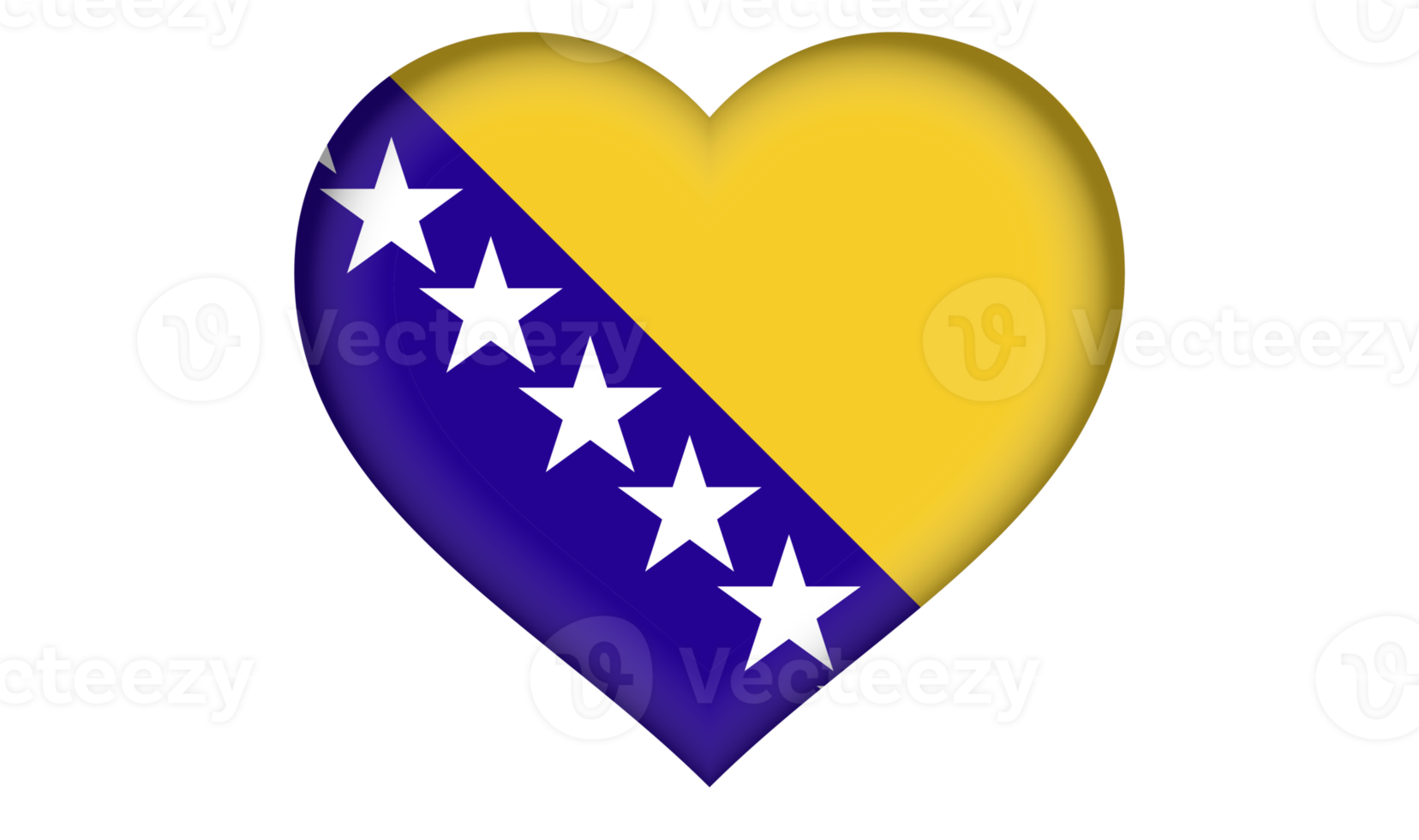 Bosnia and Herzegovina flag icon in the form of a heart png