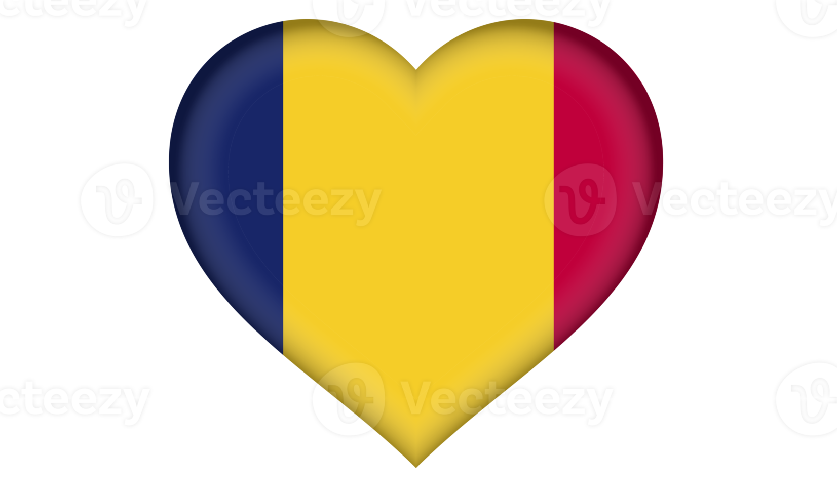 Chad flag icon in the form of a heart png