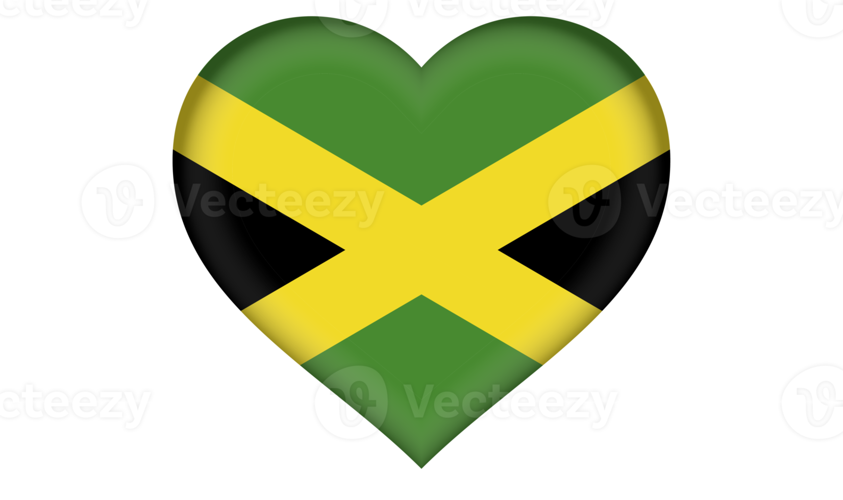 Jamaika-Flaggensymbol in Form eines Herzens png