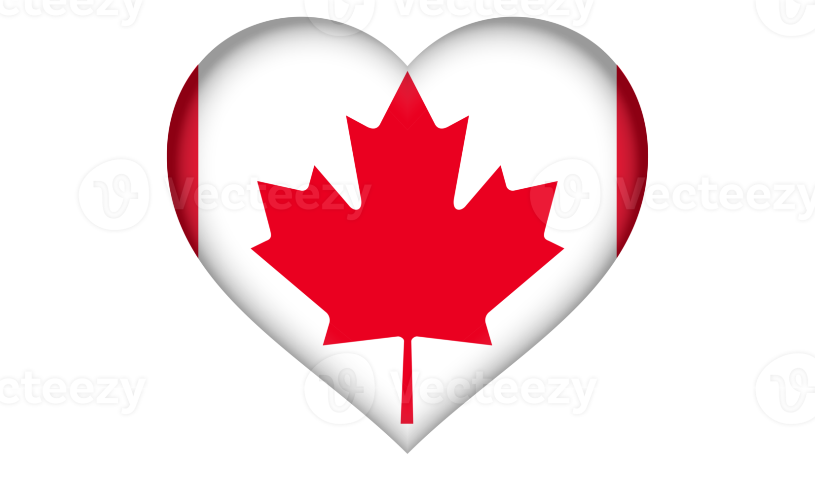 Canada flag icon in the form of a heart png