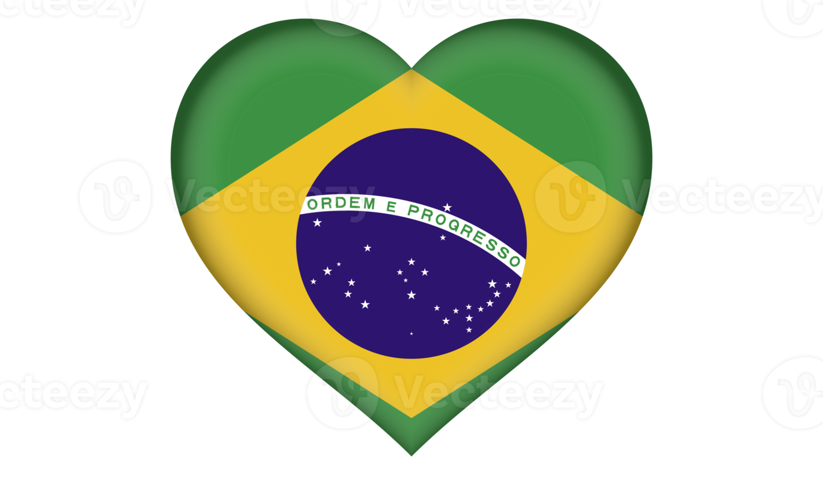 Brazil flag icon in the form of a heart png
