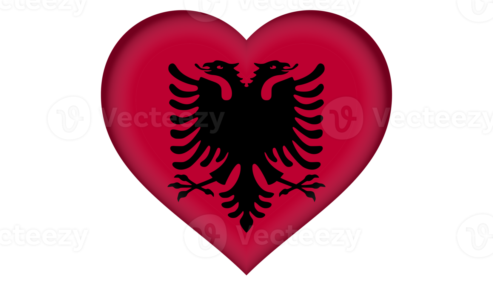 Albania flag icon in the form of a heart png